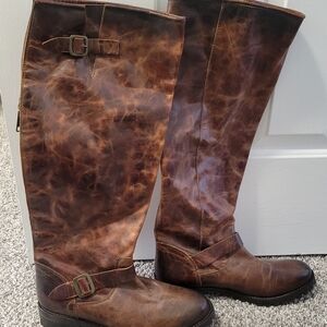Brown Leather Knee-High Boots